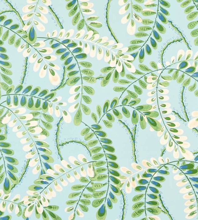 Augusta Wallpaper by Thibaut Turquoise