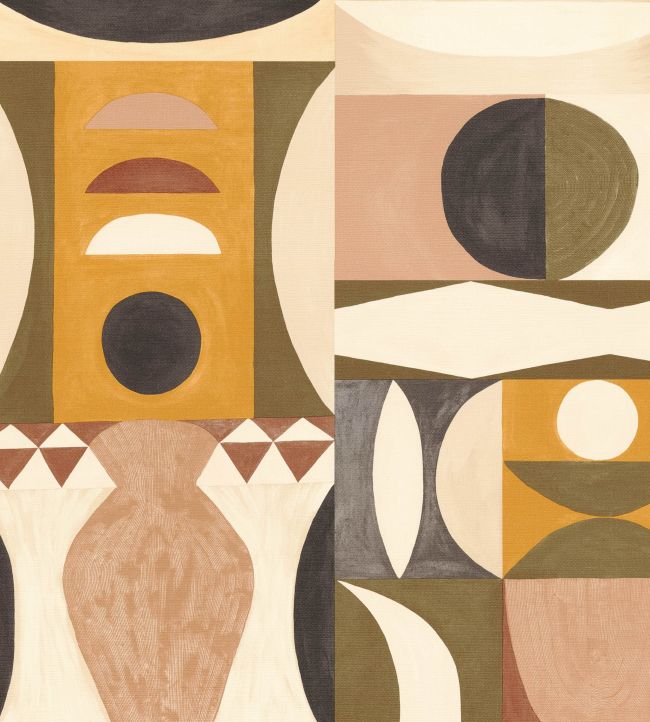 Auguste Wallpaper by Casamance Kaki/Nude