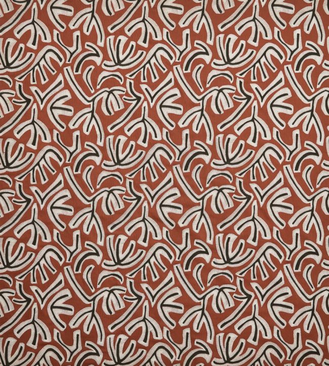 Avila Fabric by Osborne & Little Terracotta/Charcoal