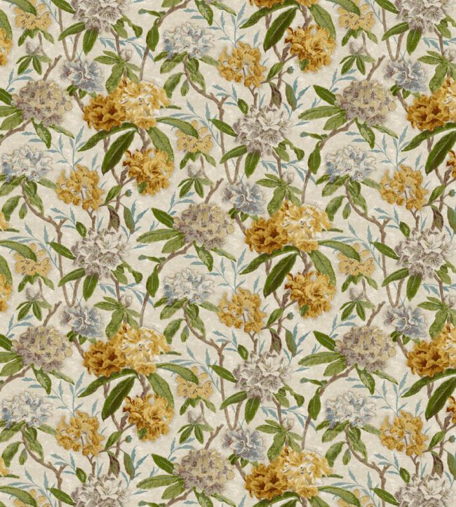 Azalea Path Fabric by Zoffany Primrose/Evergreen