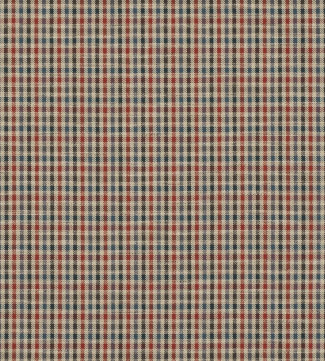 Babington Check Fabric by Mulberry Home Red/Blue