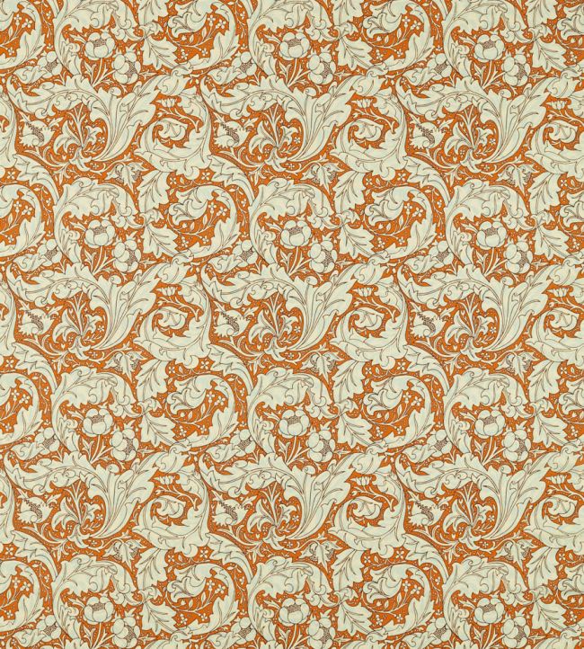 Bachelors Button Fabric by Morris & Co Burnt Orange/Sky