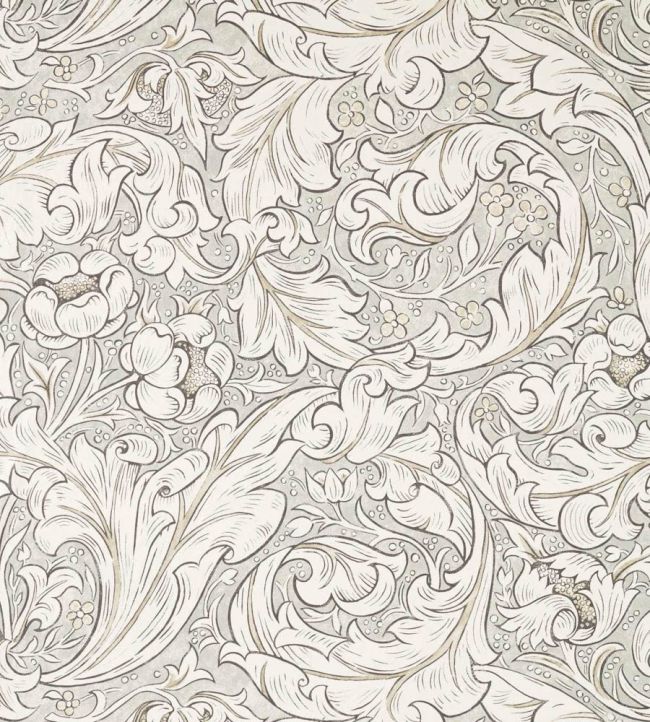 Bachelors Button Wide Width Fabric by Morris & Co Light Grey/Linen