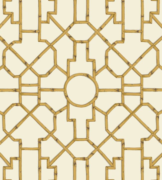 Baldwin Bamboo Wallpaper by Scalamandre Rattan & Brown On Off-White