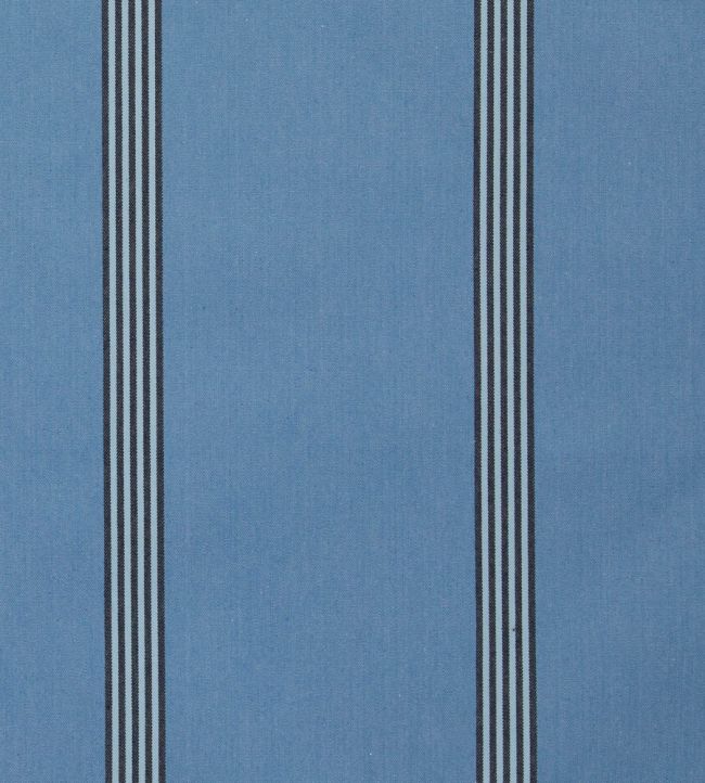 Ballycastle Stripe Fabric by Ian Mankin Slate Blue