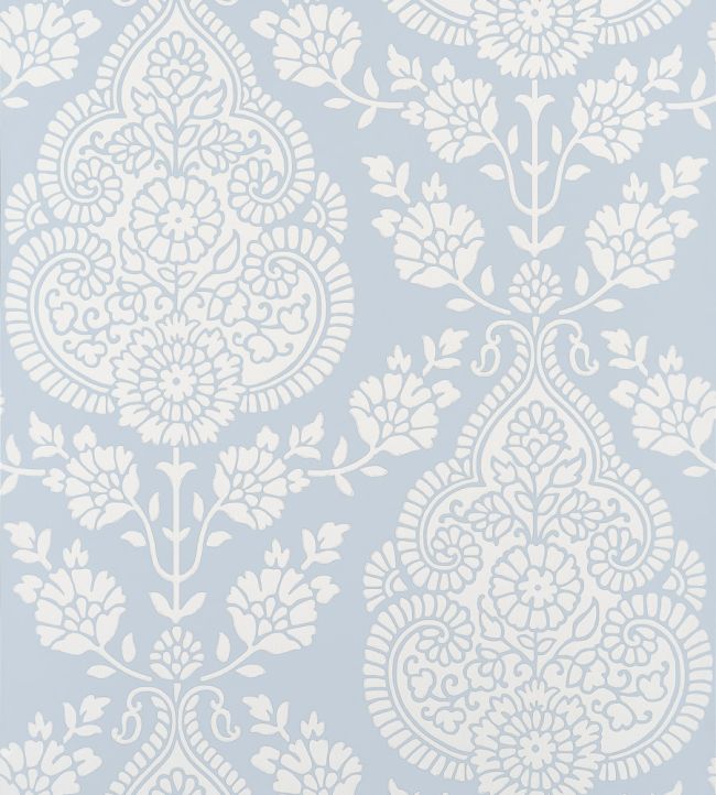 Balmuccia Damask Wallpaper by Anna French Soft Blue