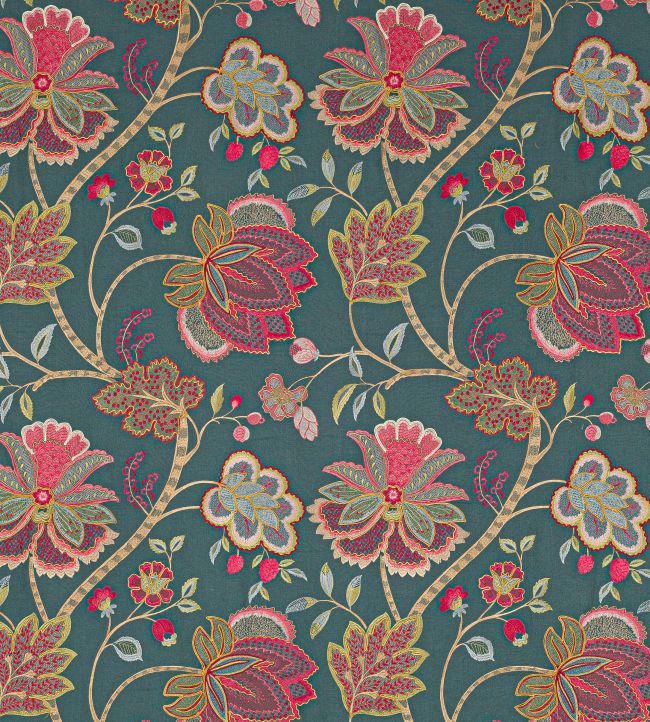Baptista Linen Fabric by Colefax and Fowler Teal