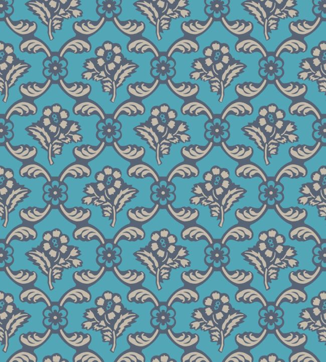 Barace Wallpaper by Farrow & Ball Wine Dark / Lobster