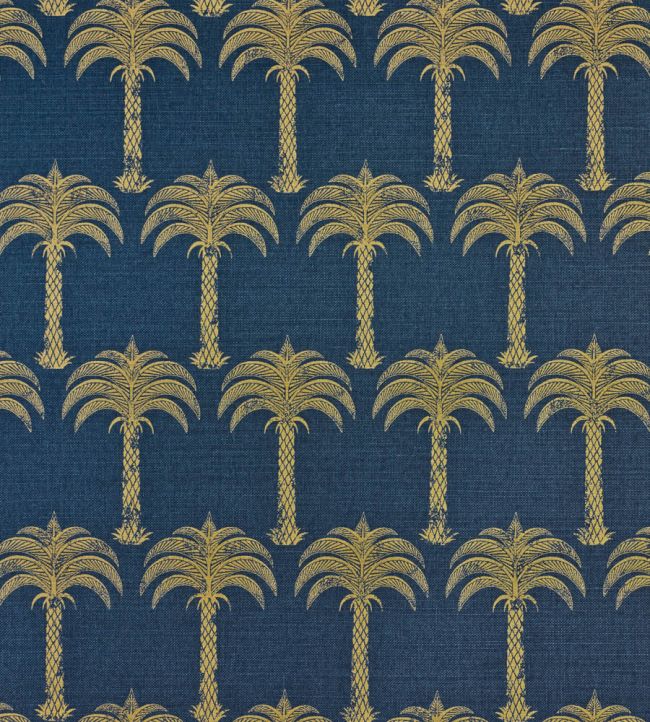 Marrakech Palm Fabric by Barneby Gates Midnight Blue