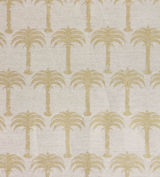 Marrakech Palm Fabric by Barneby Gates Gold On Natural