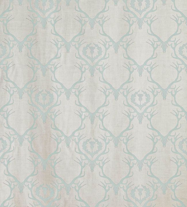 Deer Damask Fabric by Barneby Gates Duck Egg