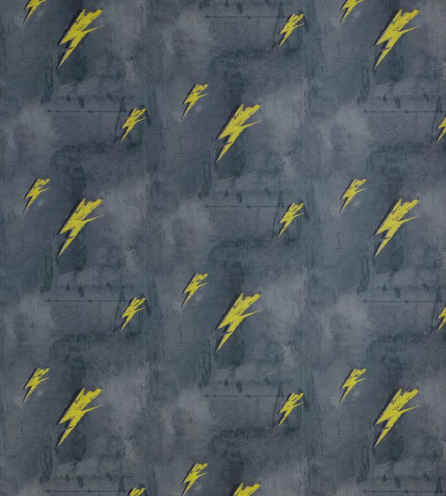 Bolt From Mars Wallpaper by Barneby Gates Yellow On Charcoal