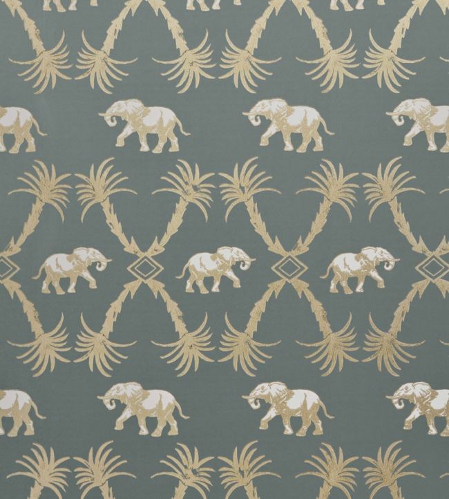 Elephant Palm Wallpaper by Barneby Gates Gunmetal/Gold