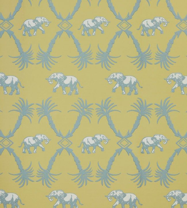 Elephant Palm Wallpaper by Barneby Gates Ochre/Blue
