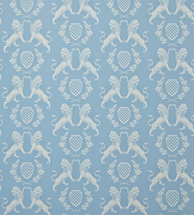 Heraldic Lion Wallpaper by Barneby Gates Wedgewood Blue