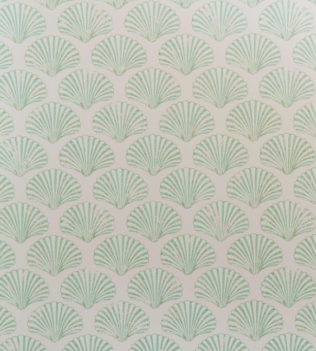 Scallop Shell Wallpaper by Barneby Gates Plaster/Green
