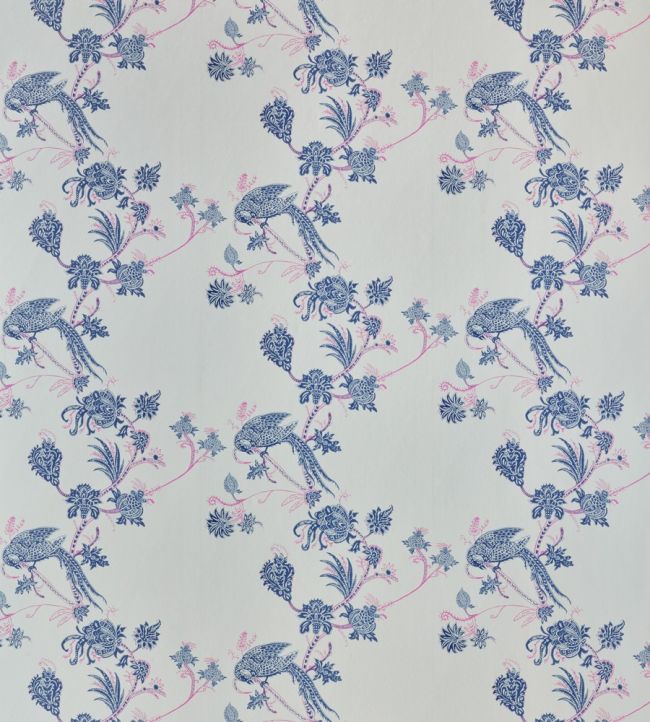 Vintage Bird Trail Wallpaper by Barneby Gates Blue/Pink