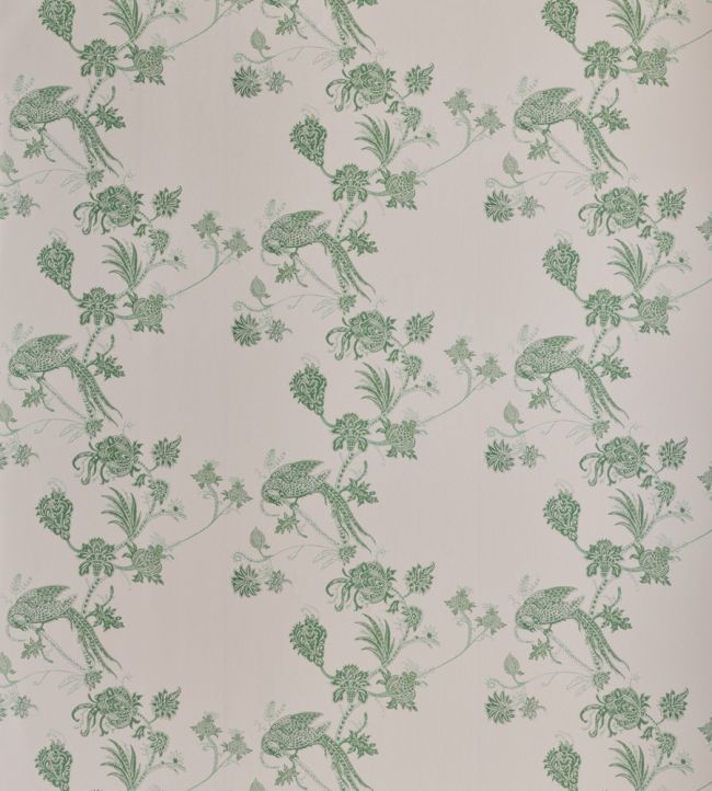 Vintage Bird Trail Wallpaper by Barneby Gates Plaster/Green