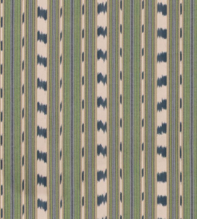 Basil Stripe Fabric by GP & J Baker Green/Indigo