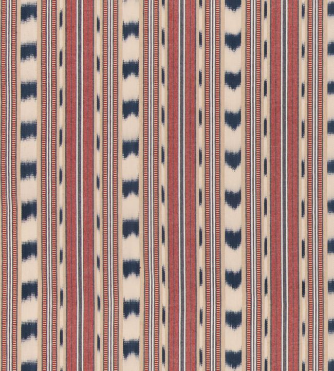 Basil Stripe Fabric by GP & J Baker Red/Indigo