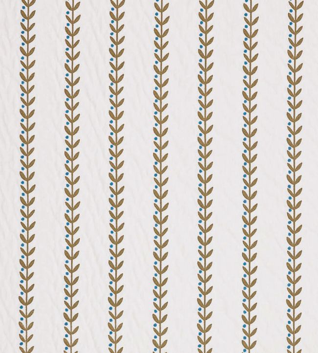 Beanstalk Stripe Fabric by Scion Mushroom/Coast Blue