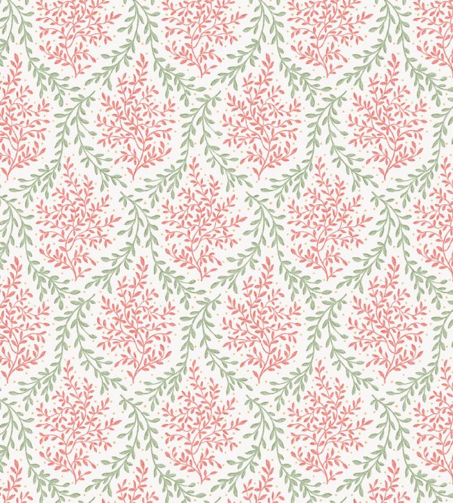 Bedgebury Fabric by Nina Campbell Coral/Eucalyptus