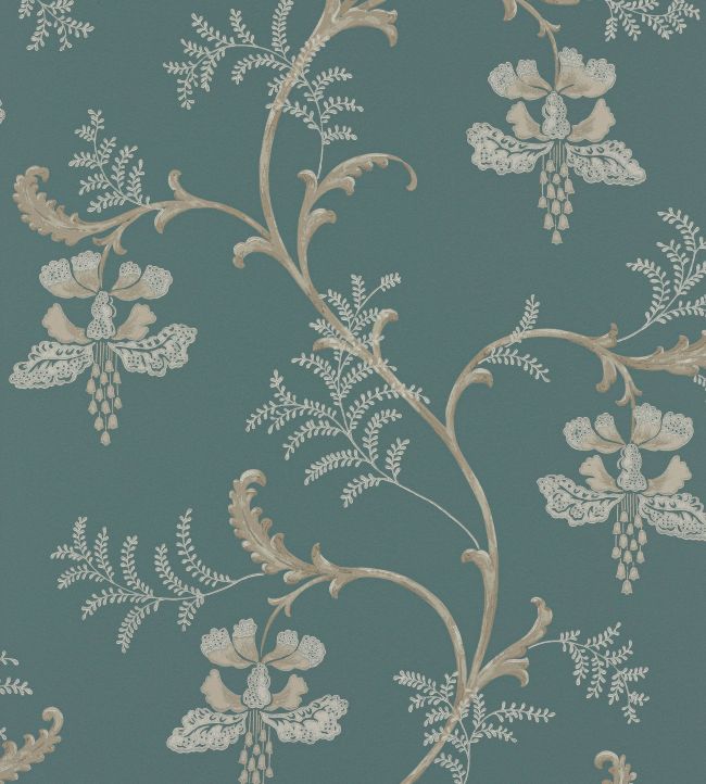 Bellflower Wallpaper by Colefax and Fowler Navy