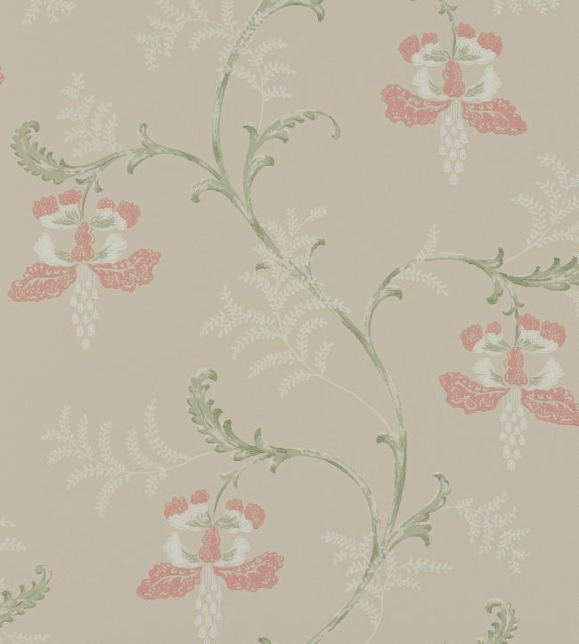 Bellflower Wallpaper by Colefax and Fowler Pink/Green