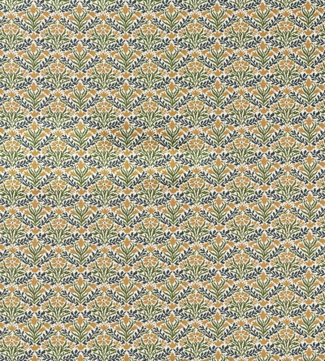 Bellflowers Weave Outdoor Fabric by Morris & Co Moss/Wheat