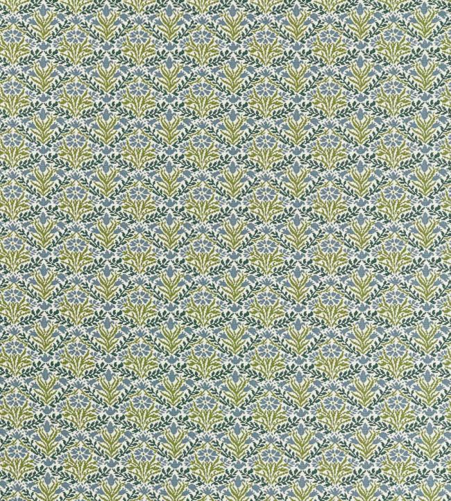 Bellflowers Weave Outdoor Fabric by Morris & Co Sky Blue/Forest