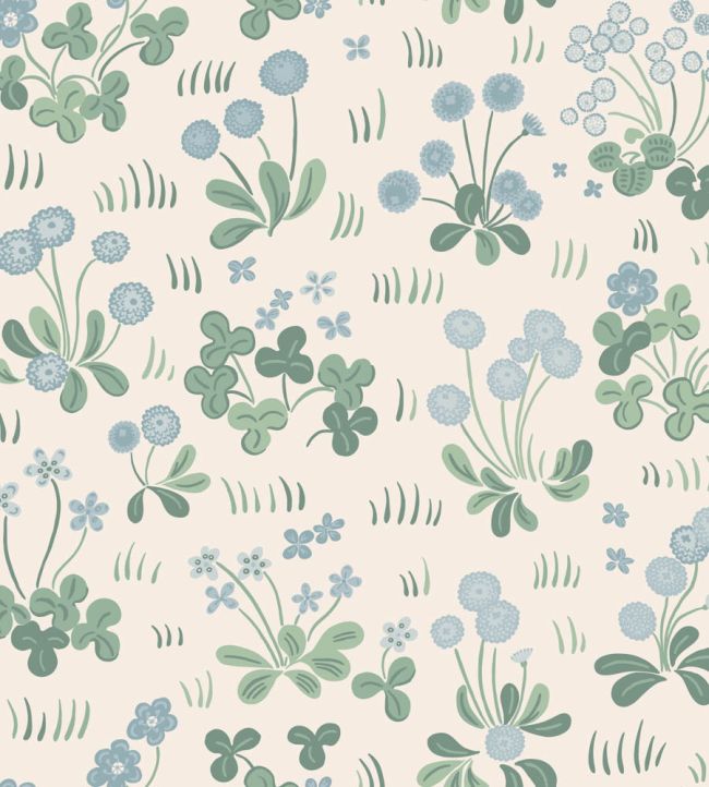 Bellis Wallpaper by Sandberg Misty Blue