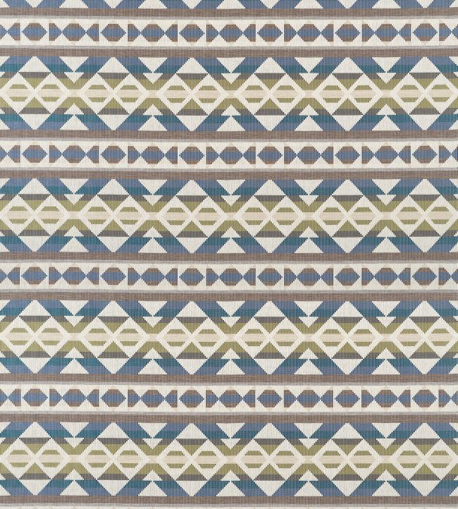 Berber Blanket Fabric by Thibaut Green and Blue