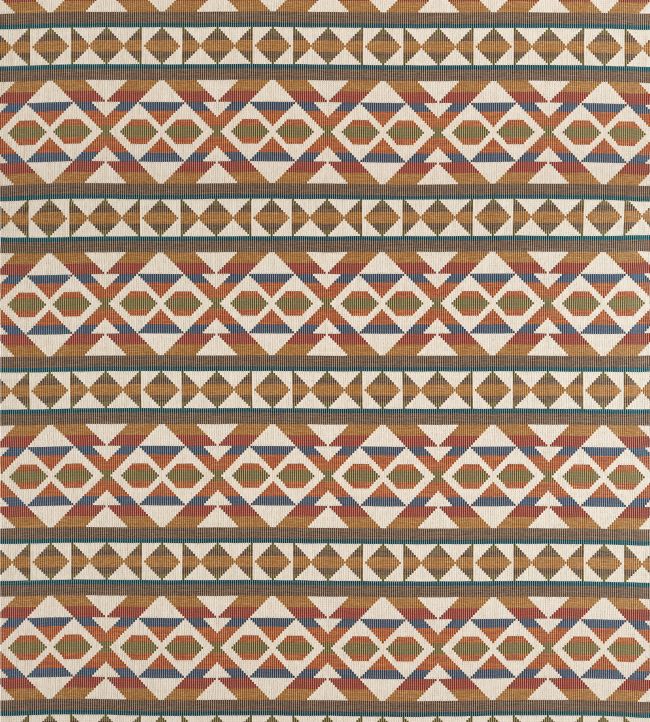 Berber Blanket Fabric by Thibaut Ochre and Brown