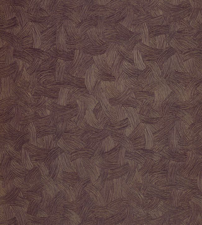 Berenice Wallpaper by Casamance Aubergine/Dore