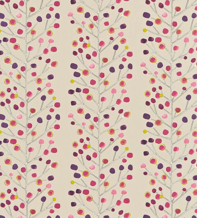 Berry Tree Fabric by Scion Mink / Plum / Berry / Lime
