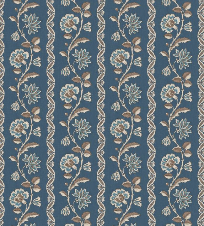 Bertin Fabric by Nina Campbell Indigo/Chocolate