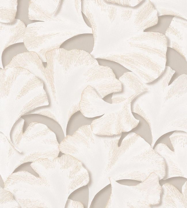 Biloba Wallpaper by Casadeco Beige Lin