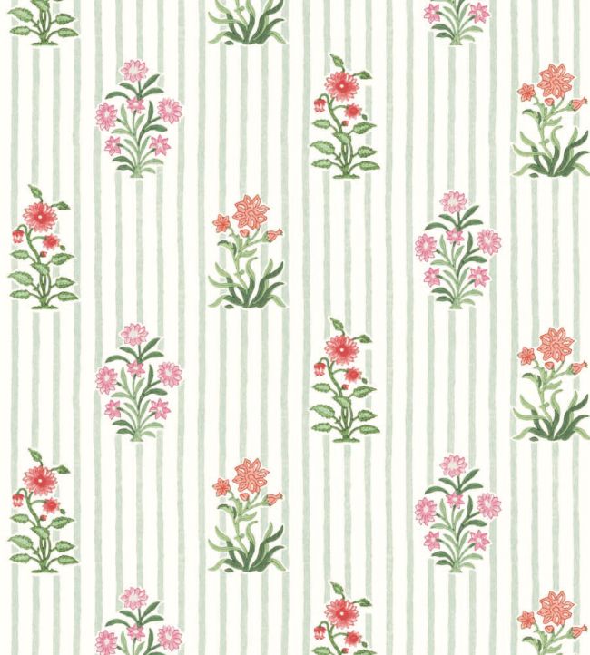 Bindi Flower Wallpaper by DADO 03 Sage and Pink