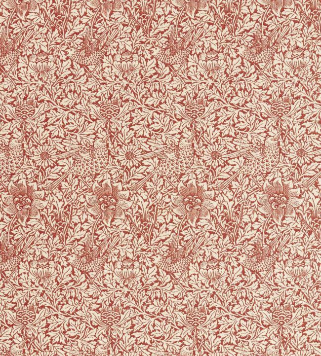 Bird & Anemone Weave Outdoor Fabric by Morris & Co Rose