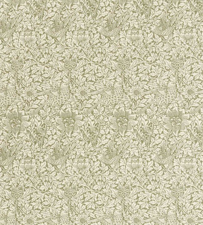 Bird & Anemone Weave Outdoor Fabric by Morris & Co Sage