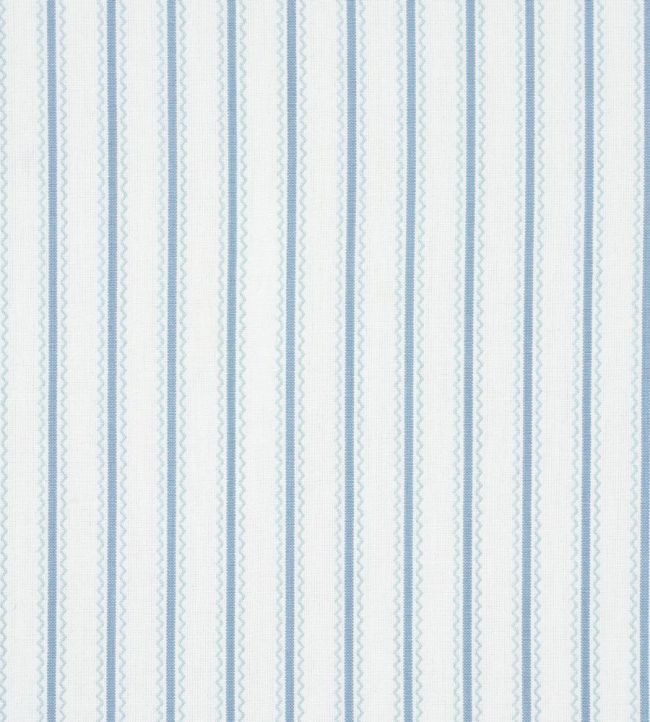 Birdie Ticking Stripe Fabric by Schumacher China Blue
