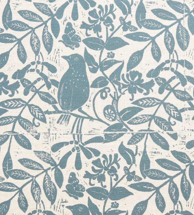 Birds & Bees Fabric by Molly Mahon Petrol