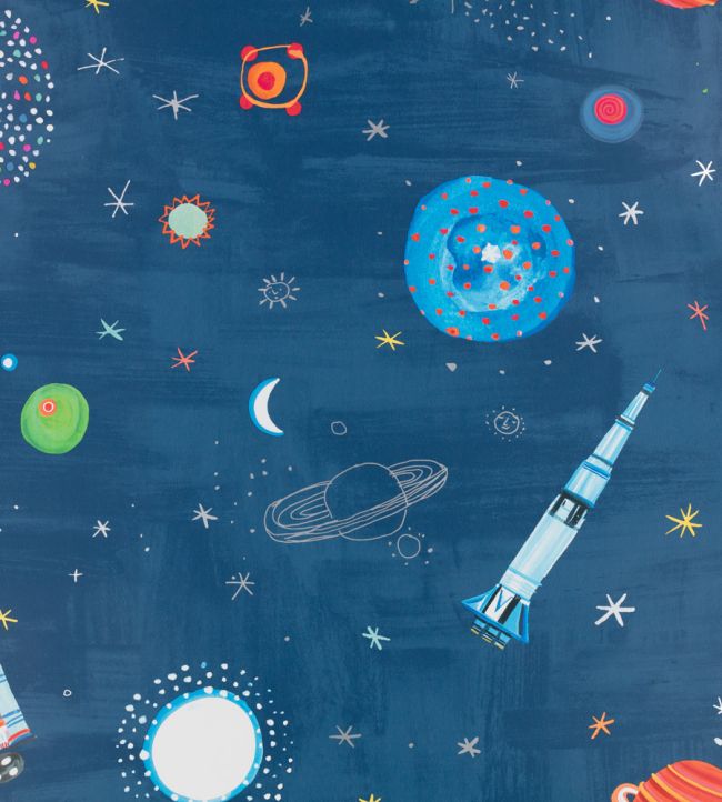 Blast Off Wallpaper by Villa Nova Blue