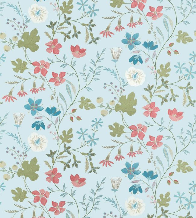 Bloom Fabric by Thibaut Spa Blue