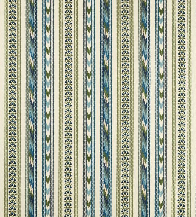 Bloomsbury Stripe Fabric by Morris & Co Woad/Thyme