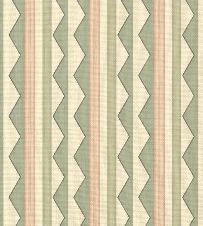 Bloomsbury Stripes Fabric by Ottoline Soft Sage Green