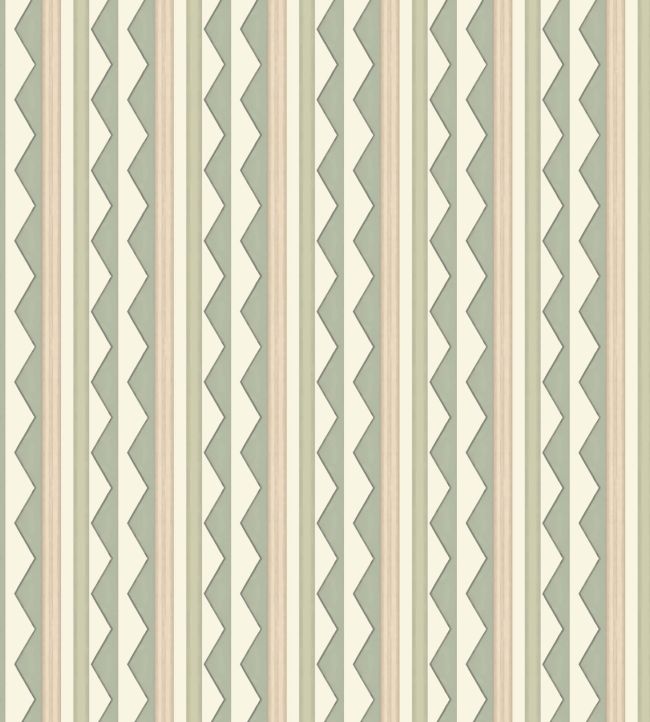 Bloomsbury Stripes Wallpaper by Ottoline Soft Sage Green