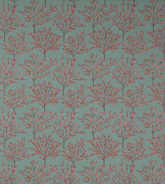 Blossom Tree Fabric by Jane Churchill Aqua / Pink