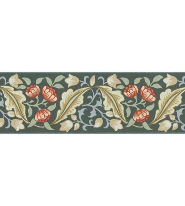 Bluebell & Peony Border Wallpaper by Morris & Co Bayleaf/Manilla