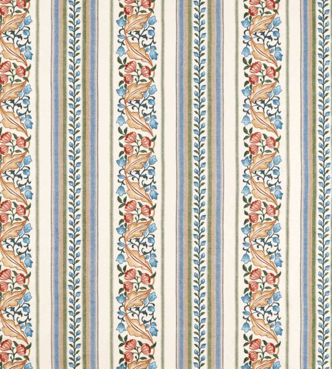 Bluebell & Peony Embroidery Fabric by Morris & Co Rose/Woad
